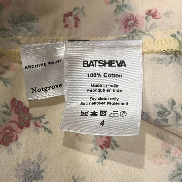 Batsheva Laura Ashley Eres Pleated Floral A-line Midi Skirt - Picture 4 of 7